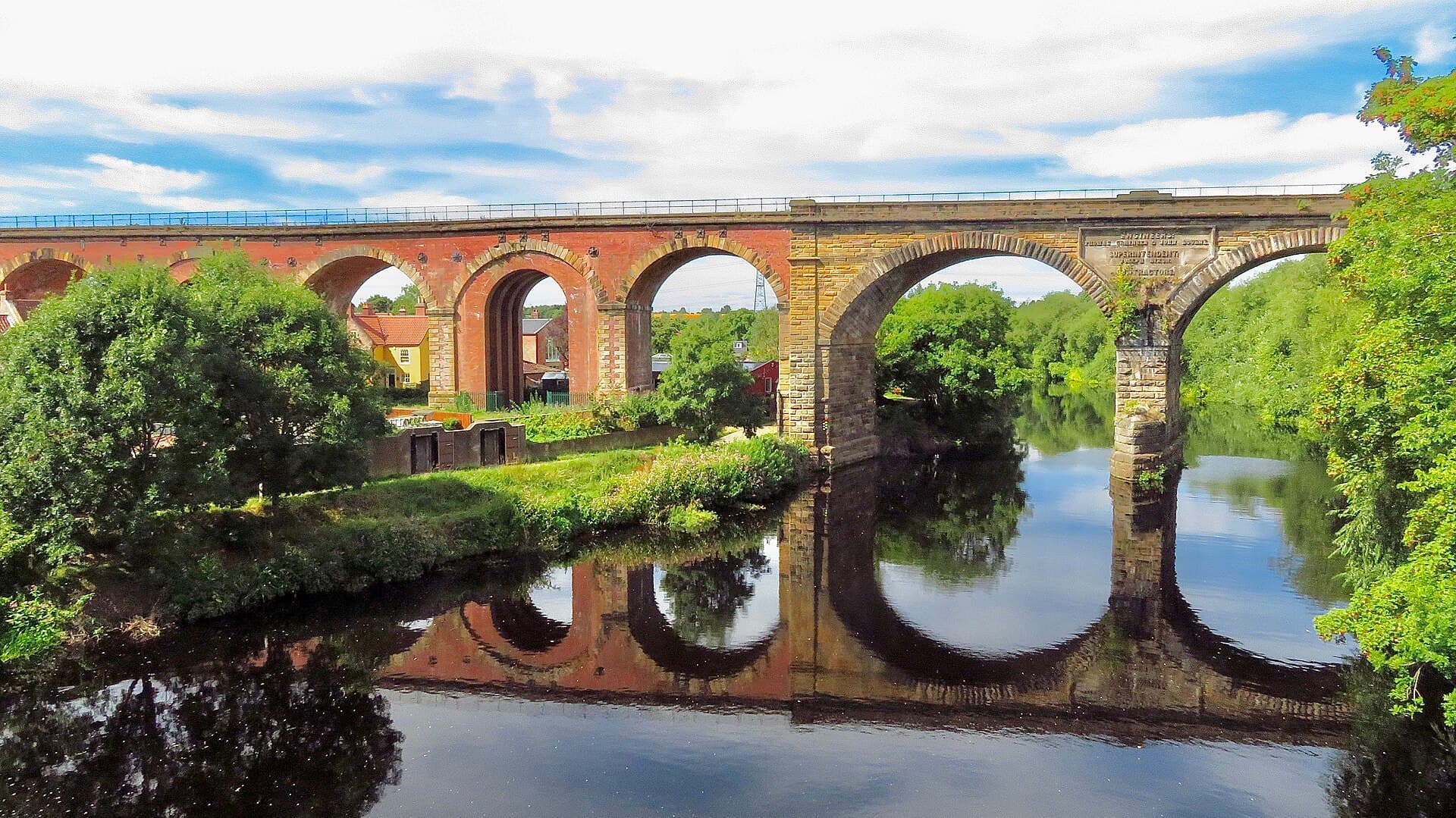The railway viaduct over the River Tees at Yarm